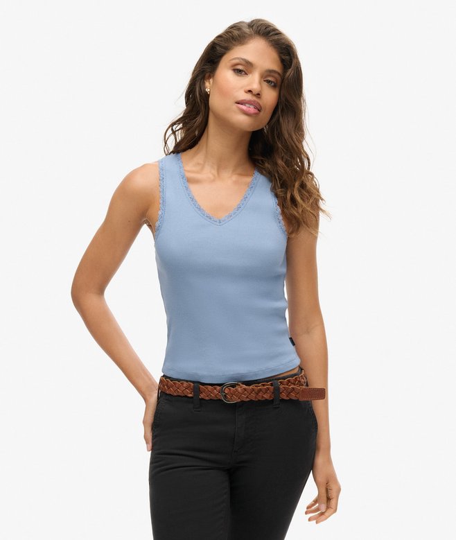 superdry Athletic Essentials Lace Trim Vest Top