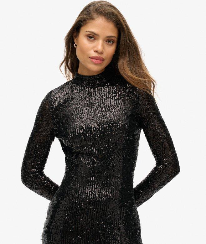 Superdry Backless Sequin Midi Dress