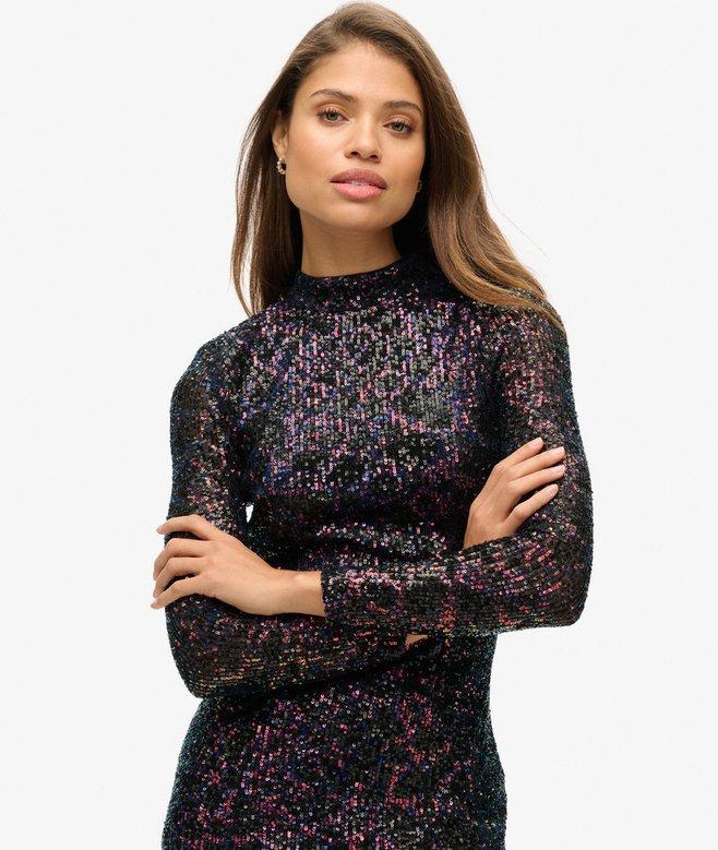 Superdry Backless Sequin Midi Dress