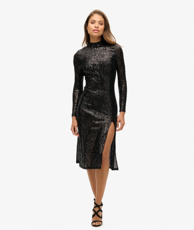 superdry Backless Sequin Midi Dress