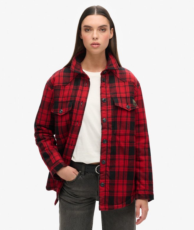superdry Borg Flannel Check Overshirt