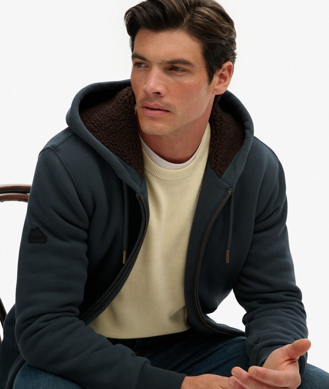 superdry Borg Lined Zip Hoodie