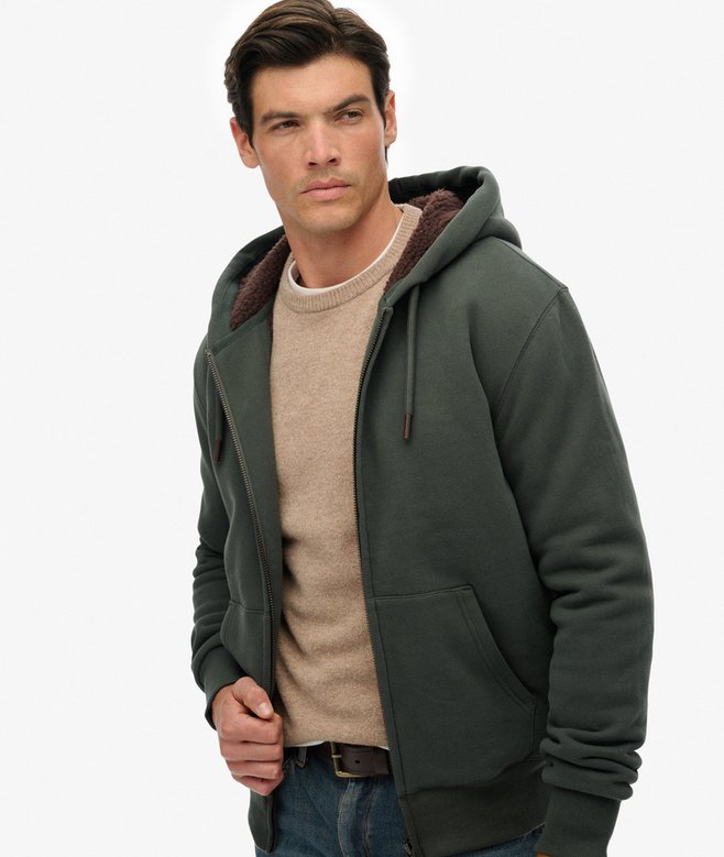 superdry Borg Lined Zip Hoodie