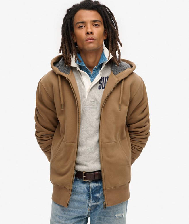 superdry Borg Lined Zip Hoodie