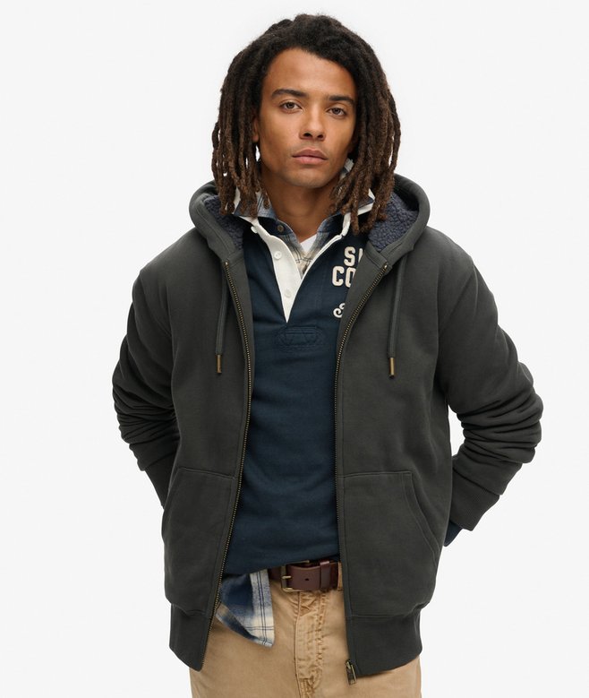 superdry Borg Lined Zip Hoodie