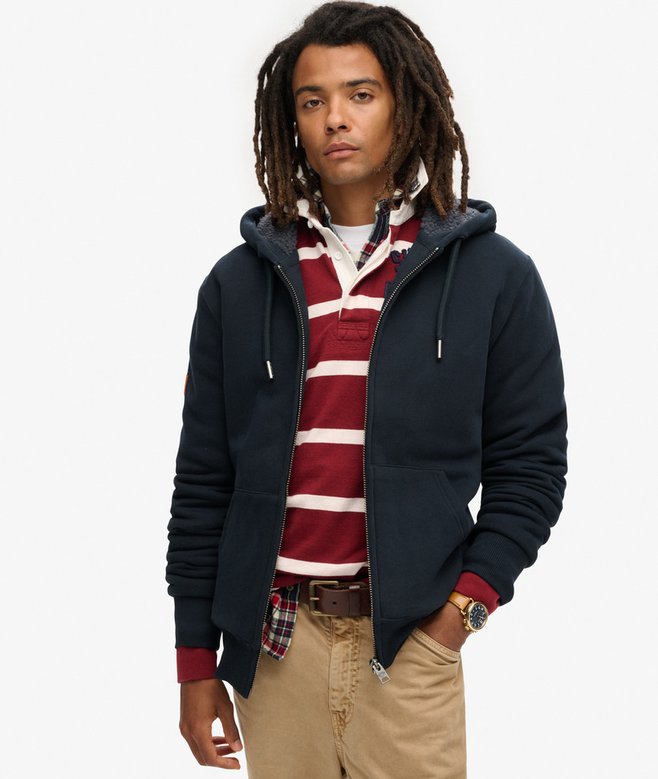 superdry Borg Lined Zip Hoodie