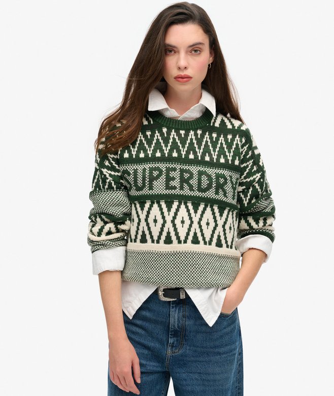 superdry Branded Pattern Crew Jumper