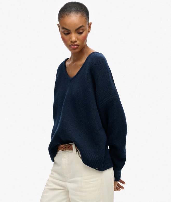 superdry Brushed Oversized V Neck Jumper