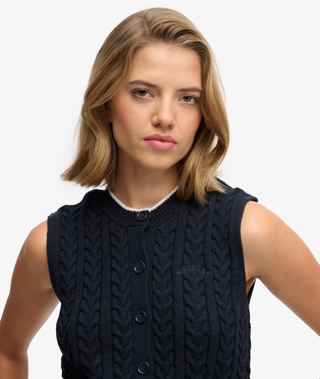 Superdry Cable Button Down Tank Top