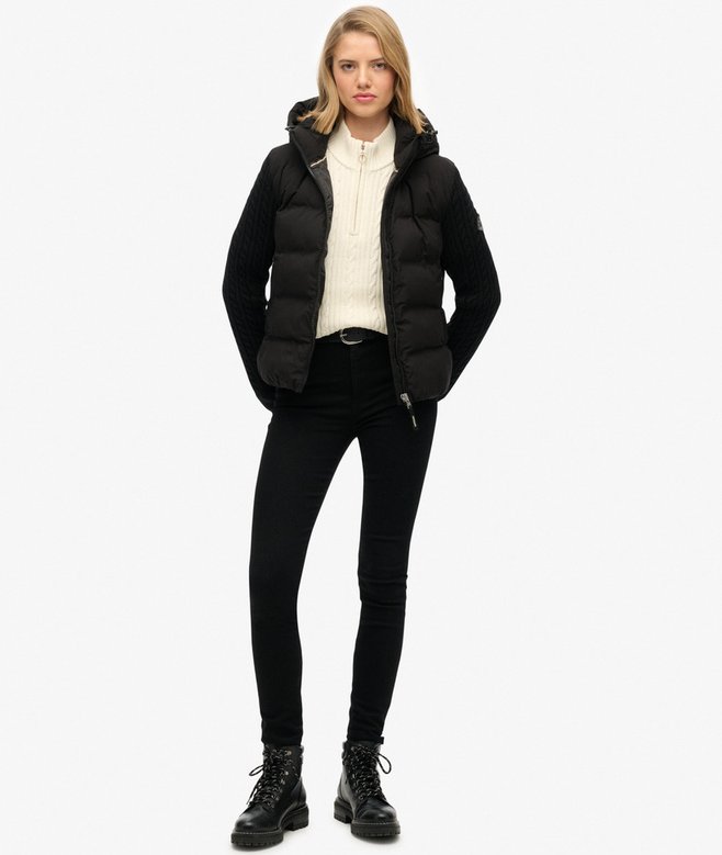 Superdry Cable Knit Sleeve Hybrid Jacket