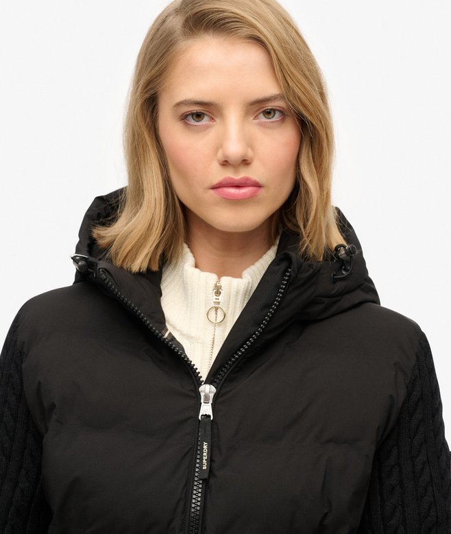 Superdry Cable Knit Sleeve Hybrid Jacket