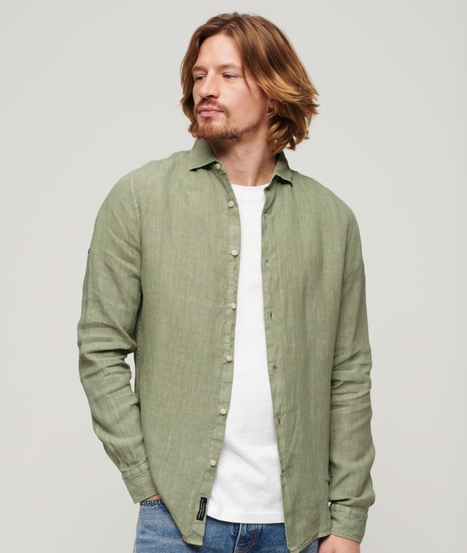 superdry Casual Linen Long Sleeve Shirt