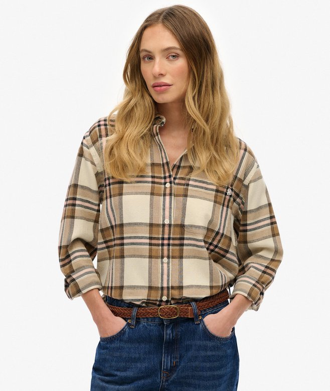 superdry Check Flannel Boyfriend Shirt