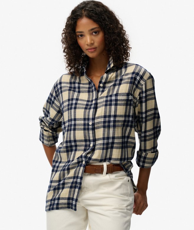 superdry Check Flannel Boyfriend Shirt