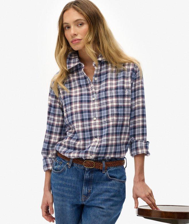 superdry Check Flannel Boyfriend Shirt