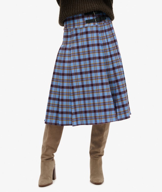 Superdry Check Pleated Midi Skirt