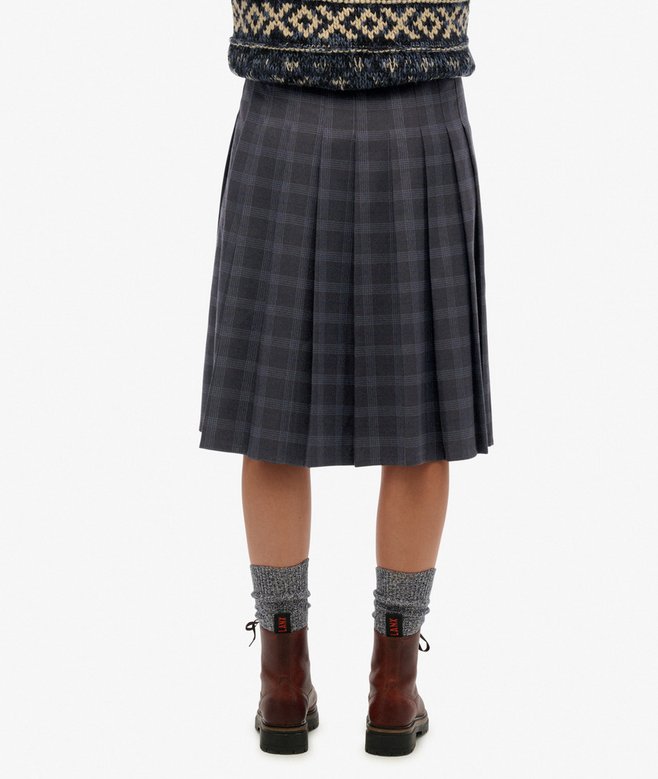 Superdry Check Pleated Midi Skirt