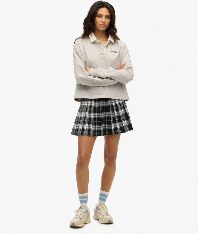 superdry Check Pleated Mini Skirt