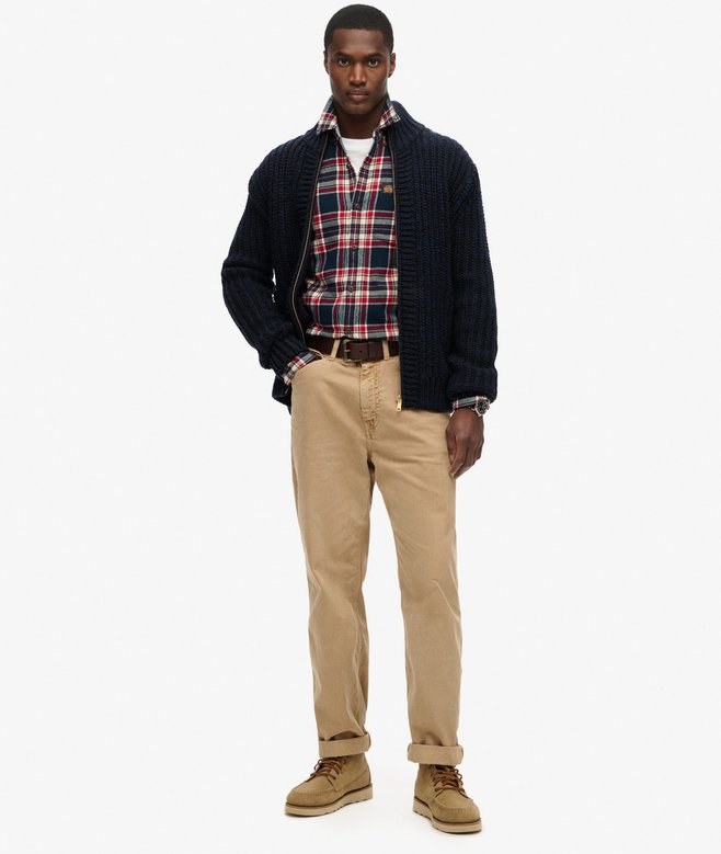 Superdry Chunky Knit Zip Through Cardigan