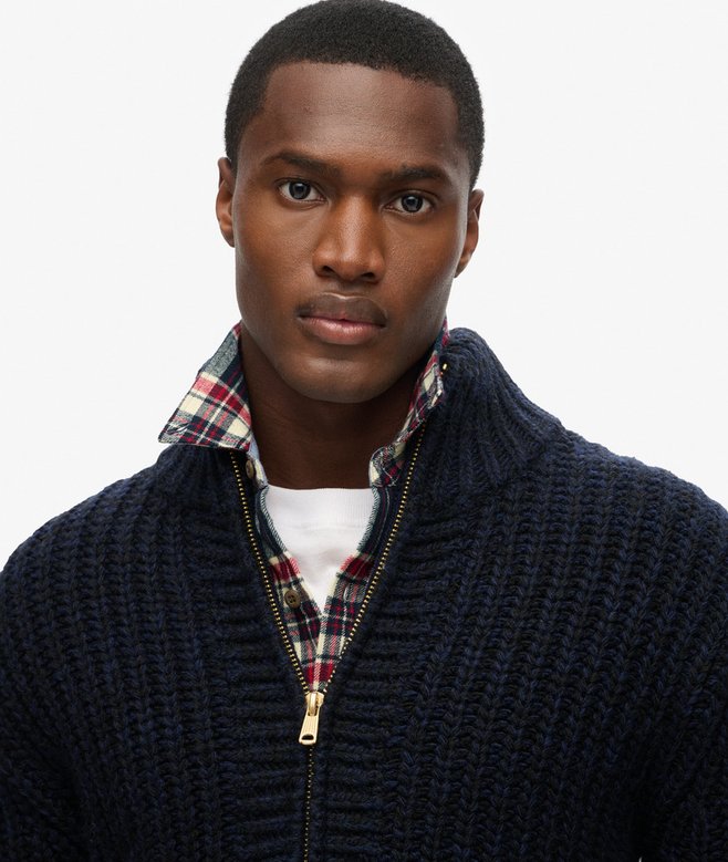 Superdry Chunky Knit Zip Through Cardigan