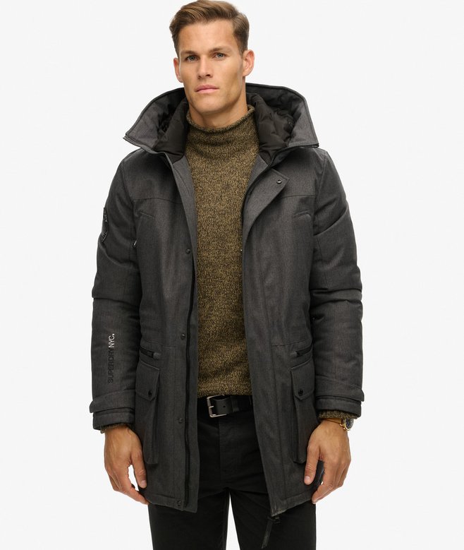 superdry City Tweed Padded Parka Jacket