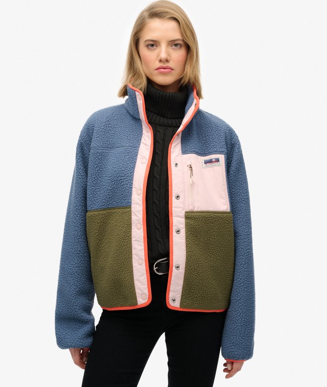superdry Colour Block Fleece Jacket