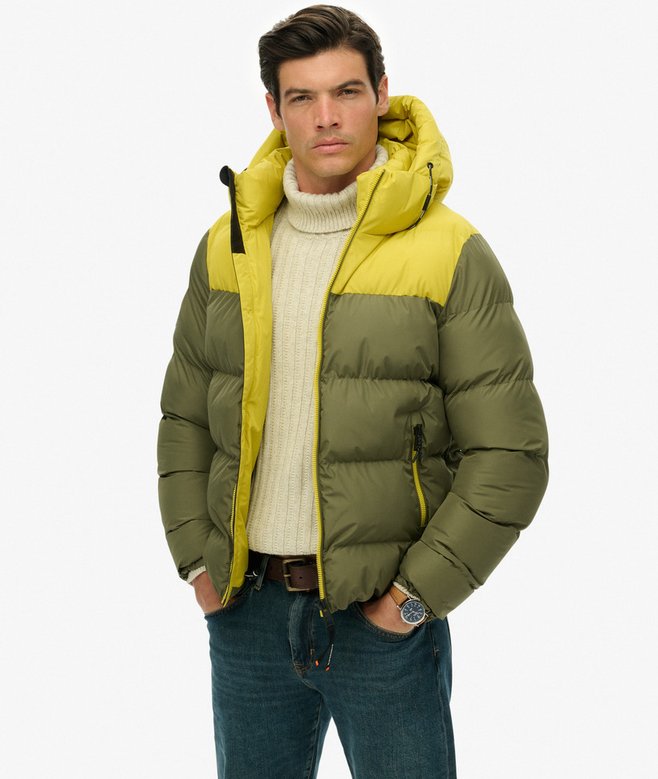 Superdry Colourblock Hooded Puffer Jacket