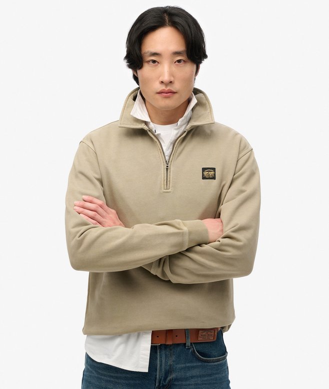 superdry Contrast Stitch Half Zip Sweatshirt