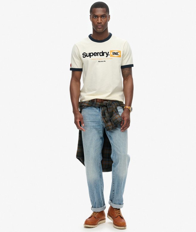 Superdry Core Logo Ringer Workwear Graphic T-Shirt
