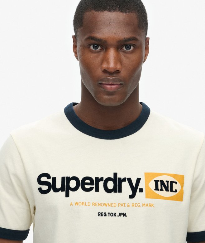 Superdry Core Logo Ringer Workwear Graphic T-Shirt