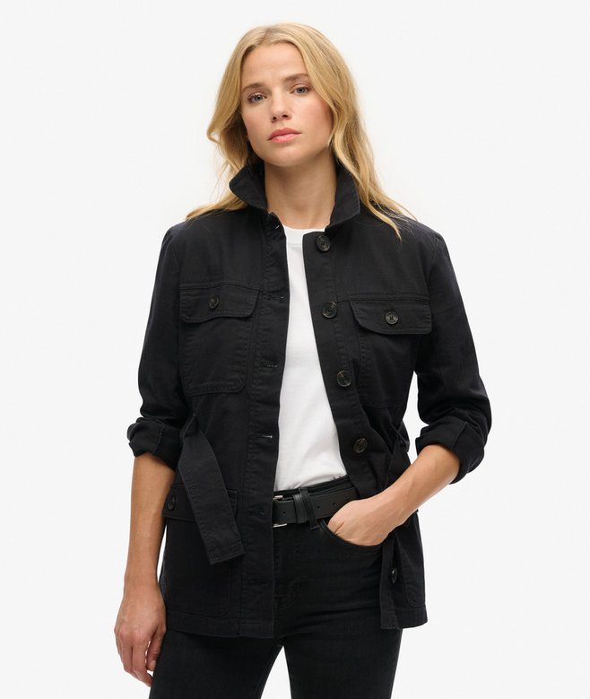 superdry Cotton Belted Safari Jacket