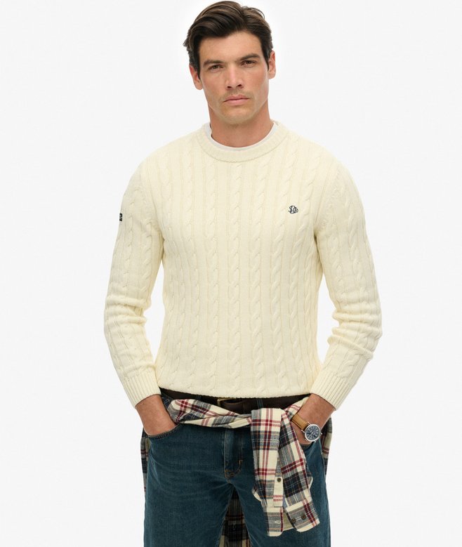Superdry Cotton Cable Knit Crew Jumper