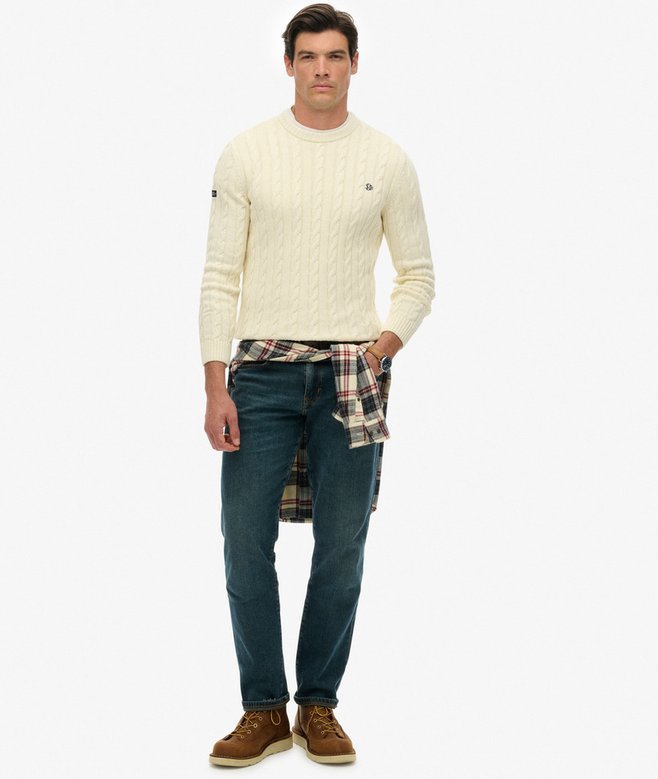 Superdry Cotton Cable Knit Crew Jumper