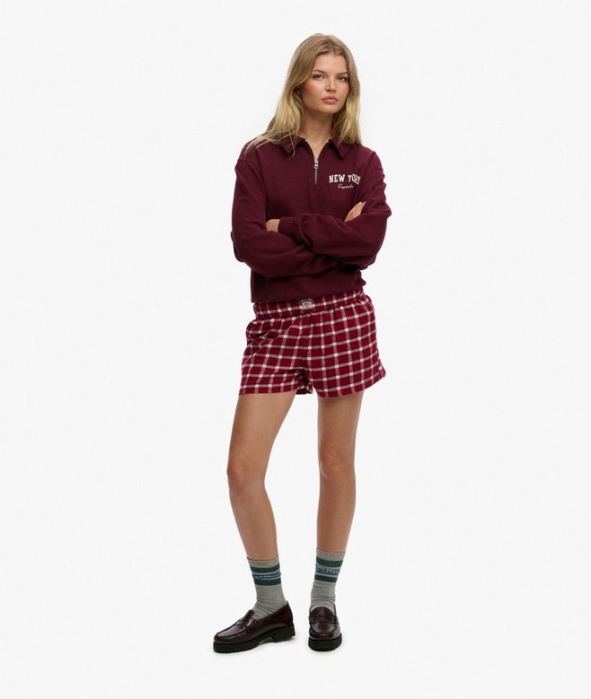 Superdry Cotton Check Elastic Shorts