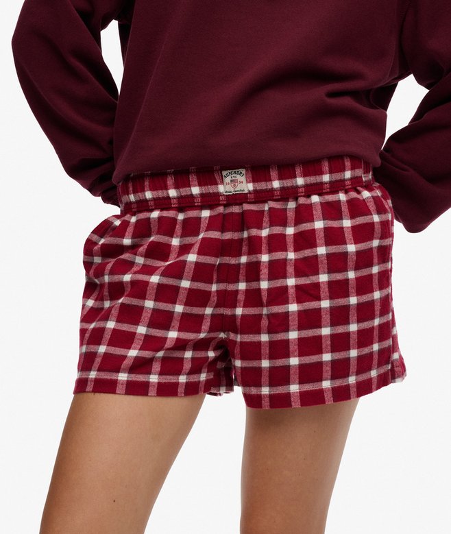 superdry Cotton Check Elastic Shorts