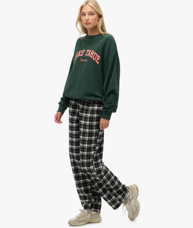 Superdry Cotton Check Elastic Trousers