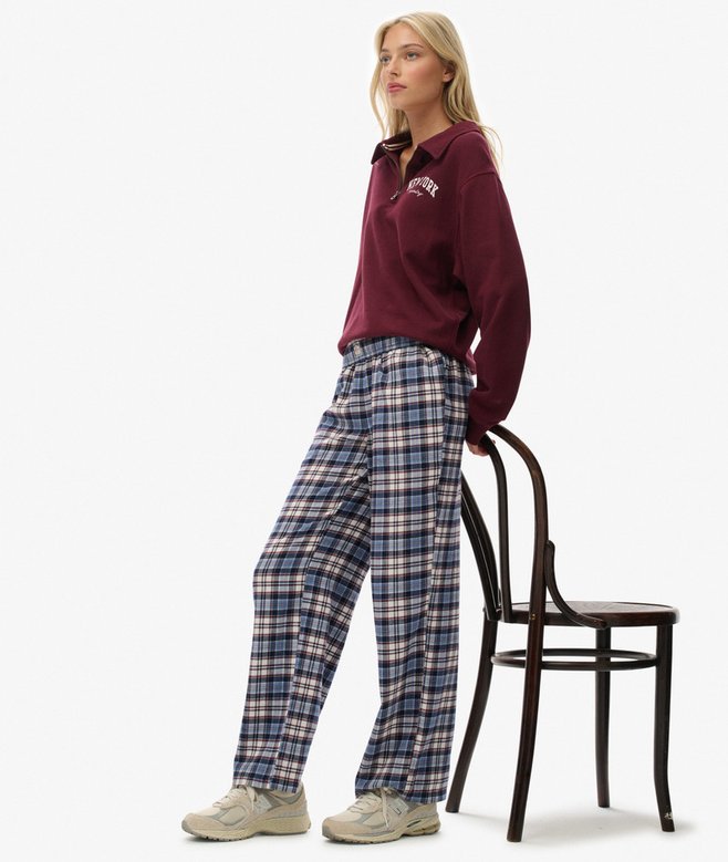 Superdry Cotton Check Elastic Trousers
