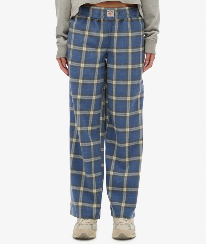 Superdry Cotton Check Elastic Trousers
