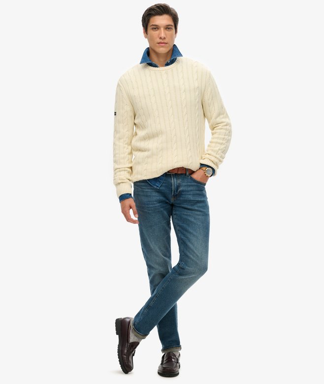 Superdry Cotton Classic Cable Knit Crew Jumper