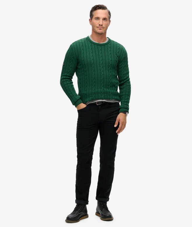 Superdry Cotton Classic Cable Knit Crew Jumper
