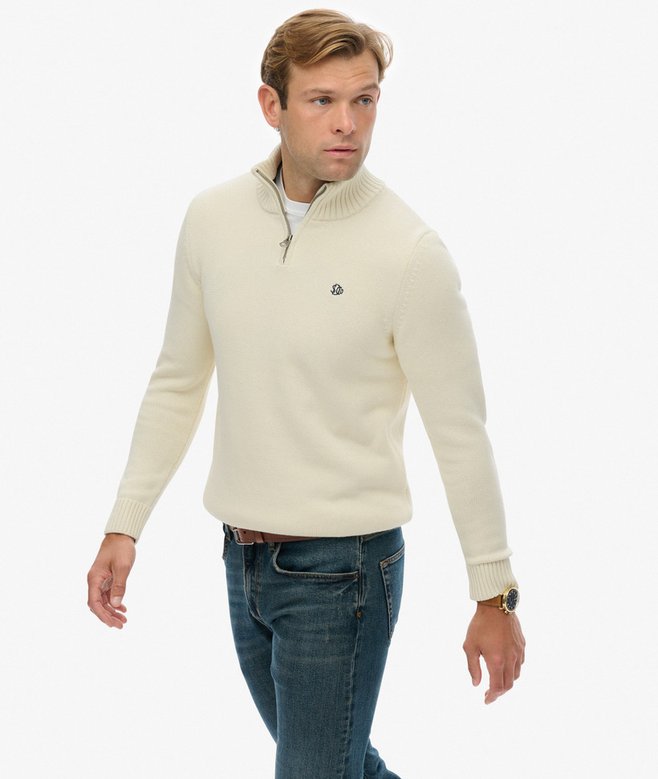 Superdry Cotton Half Zip Knit Jumper
