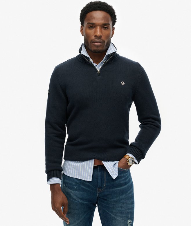 superdry Cotton Half Zip Knit Jumper