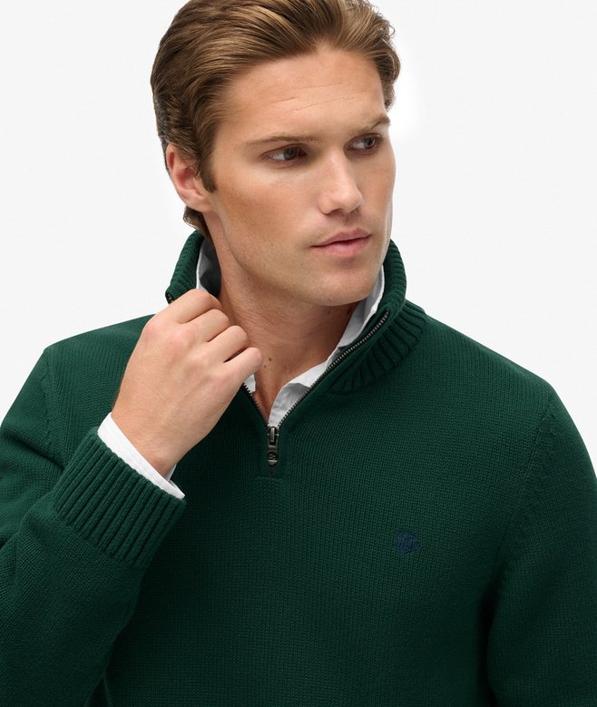 Superdry Cotton Half Zip Knit Jumper
