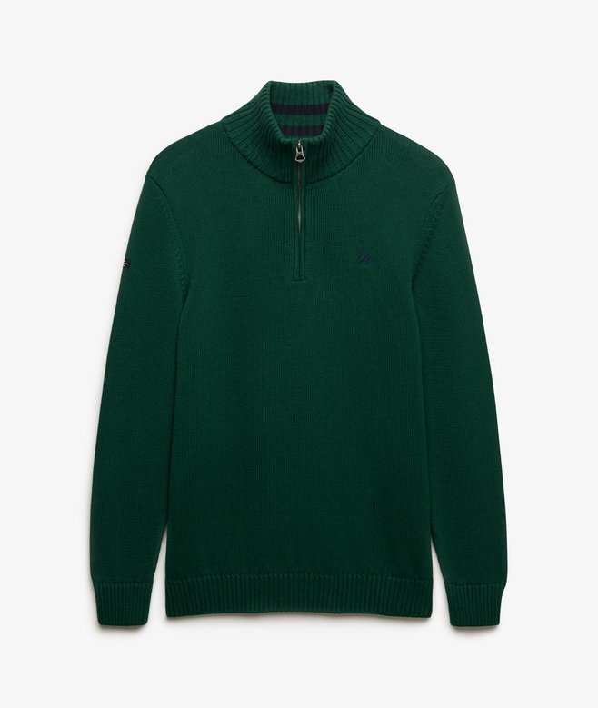 superdry Cotton Half Zip Knit Jumper