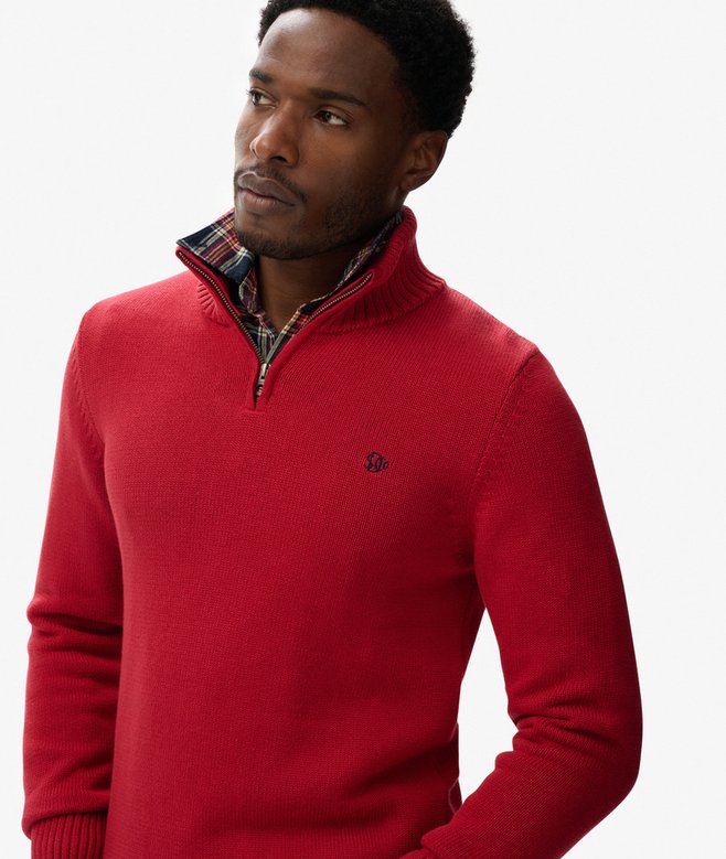 Superdry Cotton Half Zip Knit Jumper