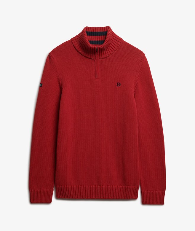superdry Cotton Half Zip Knit Jumper
