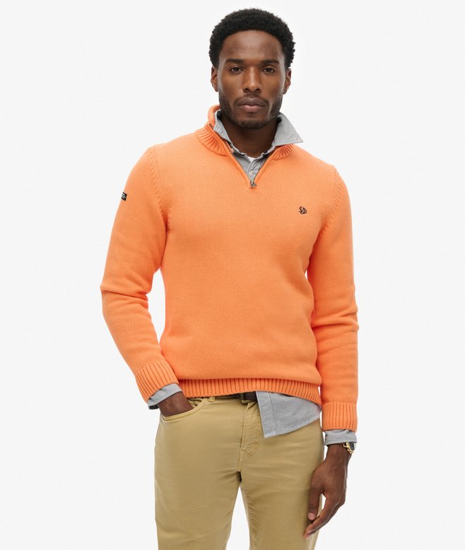 superdry Cotton Half Zip Knit Jumper