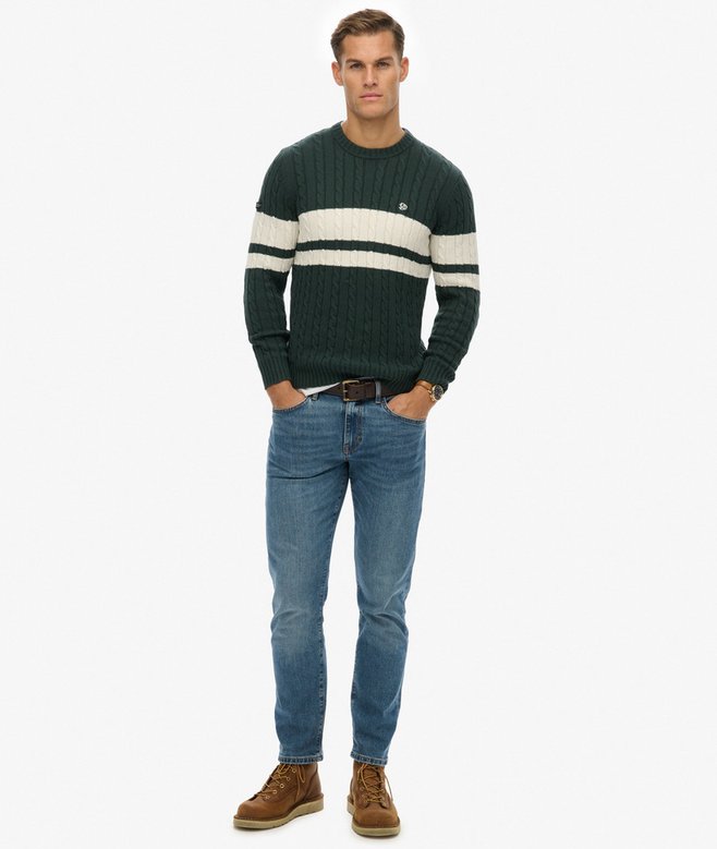 Superdry Cotton Stripe Cable Jumper