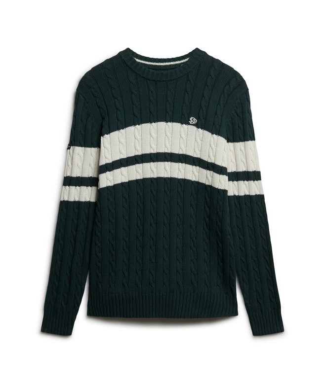 superdry Cotton Stripe Cable Jumper