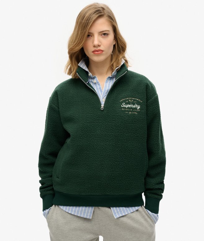superdry Country Club Fleece Half Zip Sweatshirt